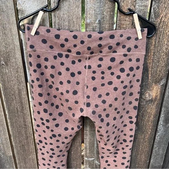 Pact Pure Active Polka Dot Organic Cotton Leggings In Brown & Black Sz M - Picture 5 of 12